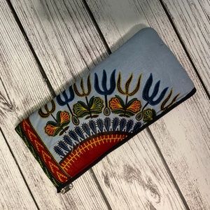 South African Wallet Blue Flower Pattern